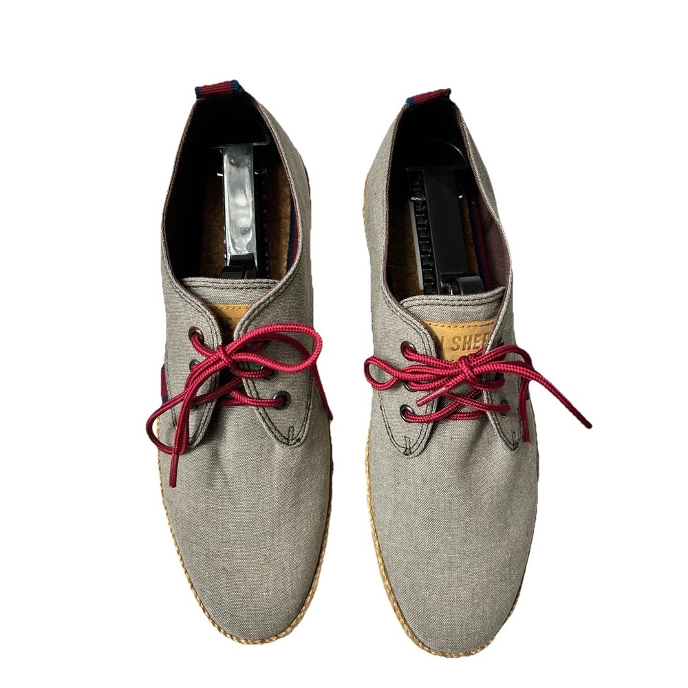 Ben Sherman‎ Men's 8.5 Espadrille Canvas Derby Shoes Gray Coastal Preppy NWT